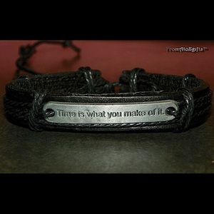 "Time is what you make it" Unisex Handmade Vintage Adjustable Bracelet